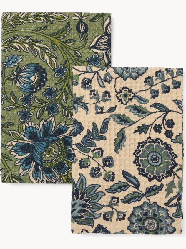 Set 2 strofinacci con trama a nido d'ape