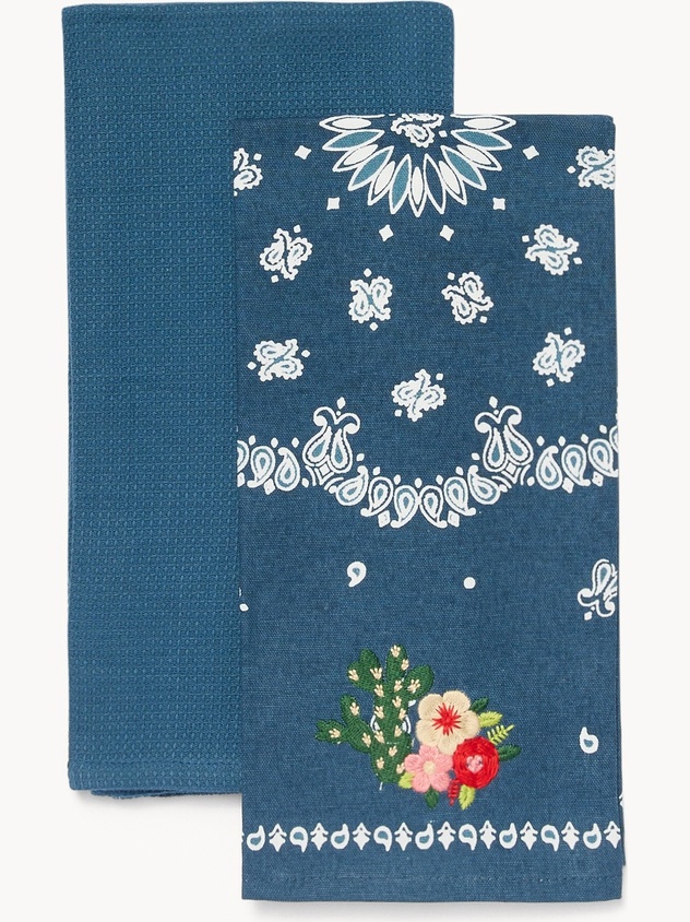 Set of 2 pure cotton tea towels - Discounted Price