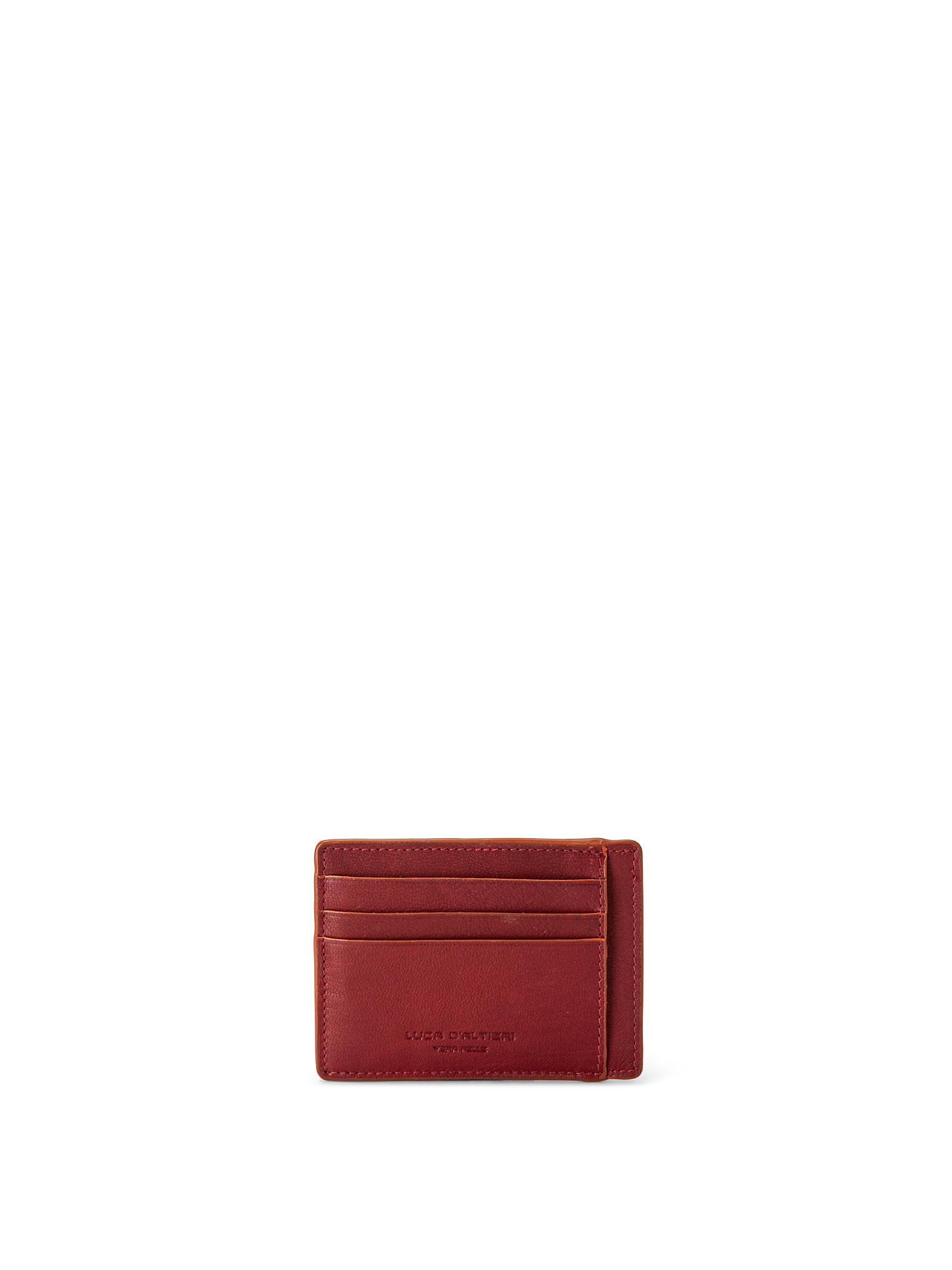 Genuine leather card holder, Dark Red, large image number 0