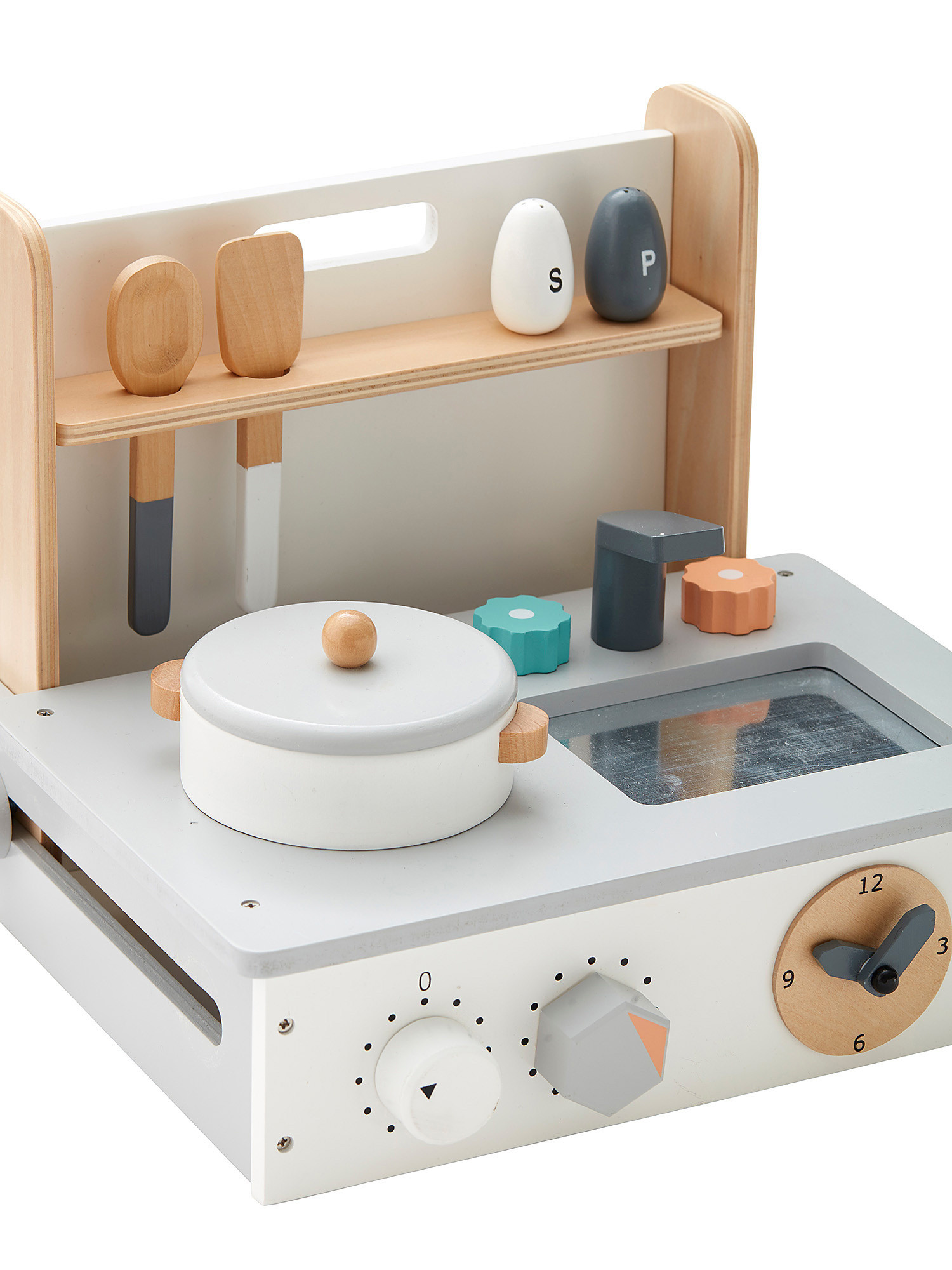 Small wooden toy kitchen, Grey, large image number 1