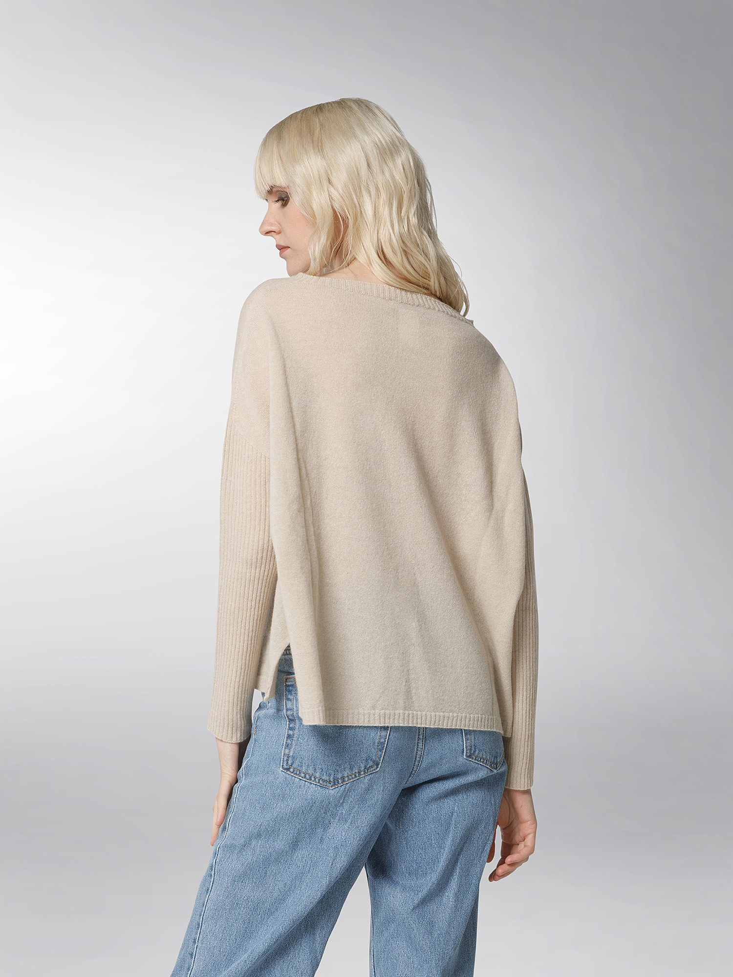 K Collection - Maglia girocollo, Beige, large image number 4