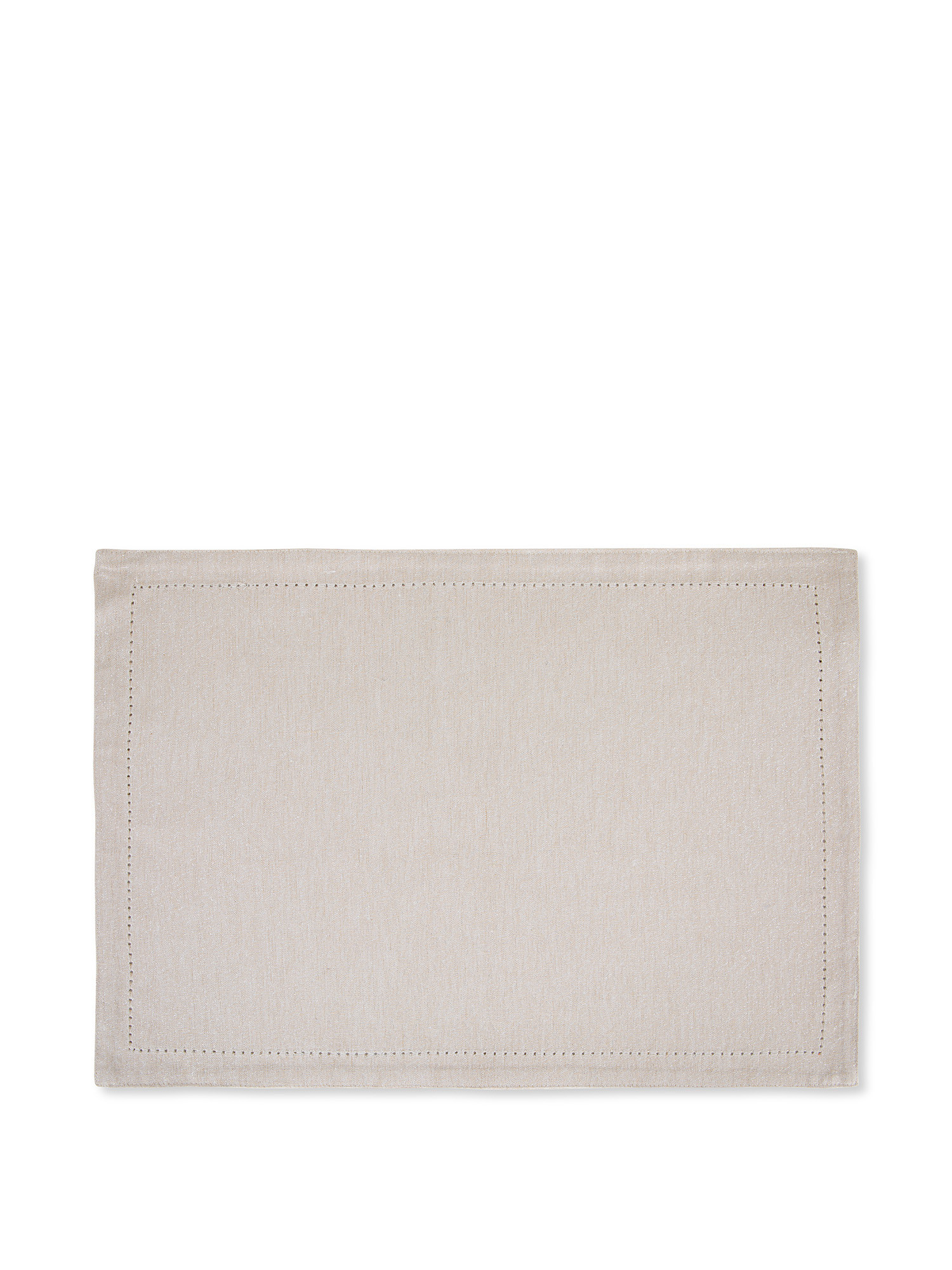Solid color cotton placemat with lurex threads, Light Beige, large image number 0