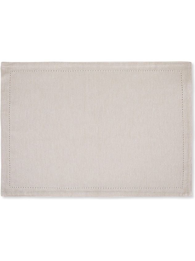 Solid color cotton placemat with lurex threads