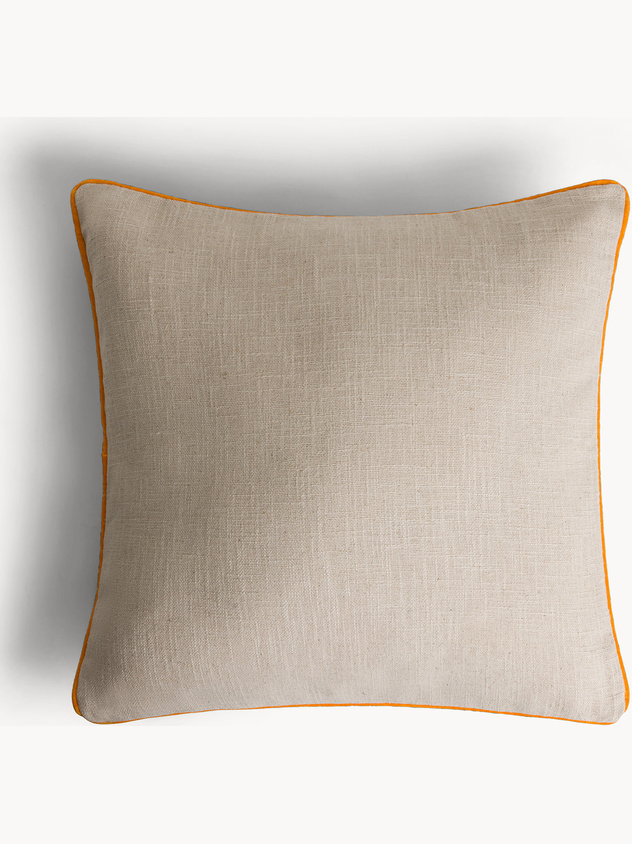 Cuscino 45x45 cm in cotone con piping a contrasto