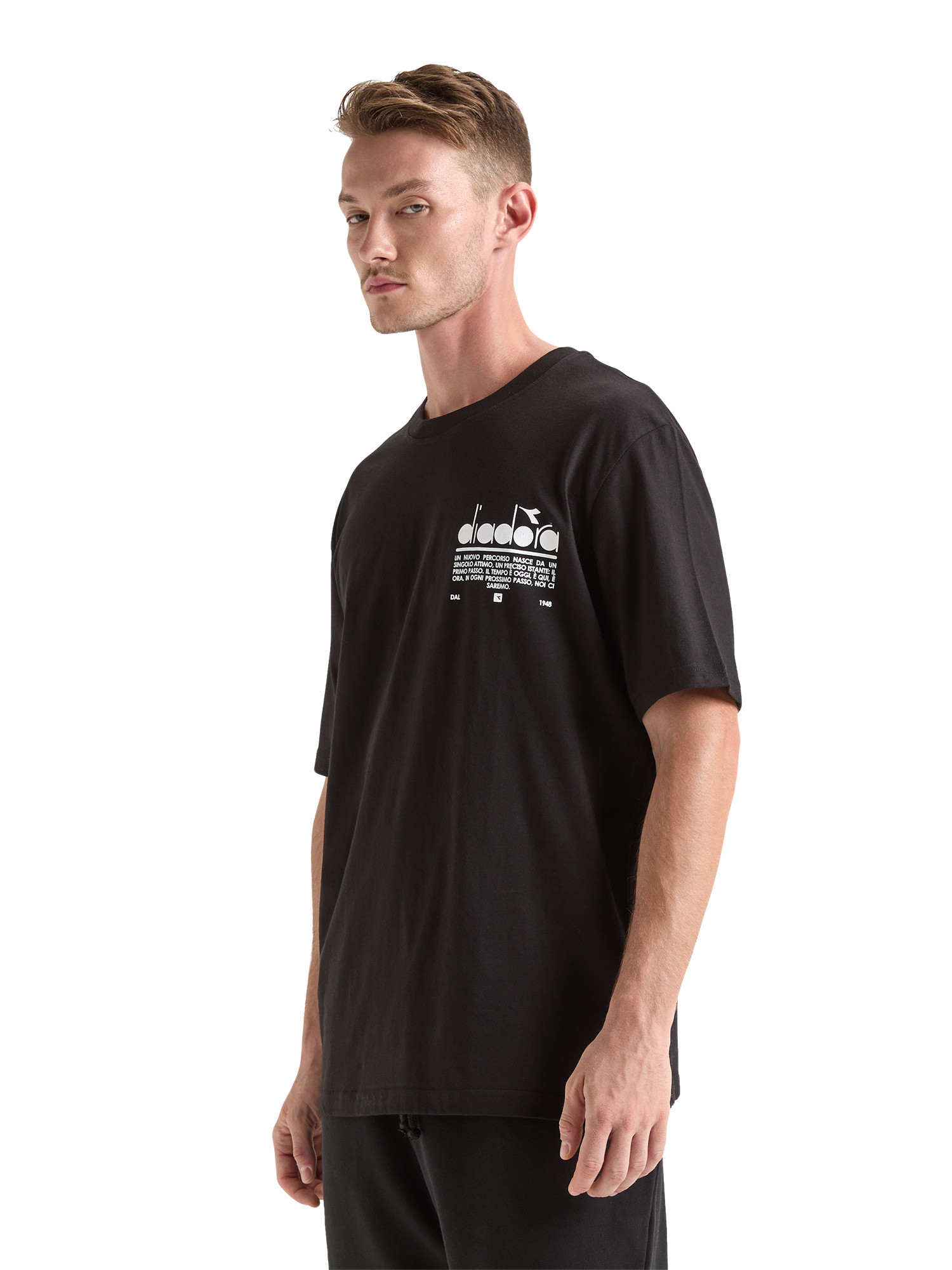 Diadora - Manifesto cotton T-shirt, Black, large image number 2