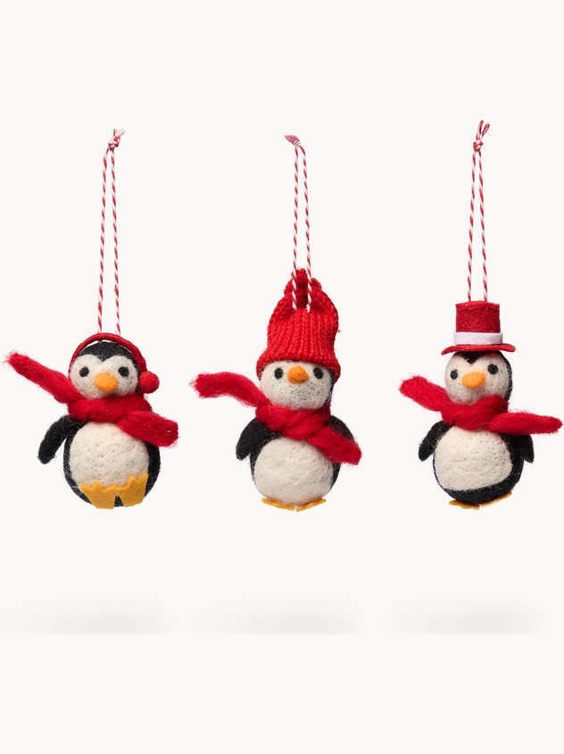 Set of 3 felt tree ornaments