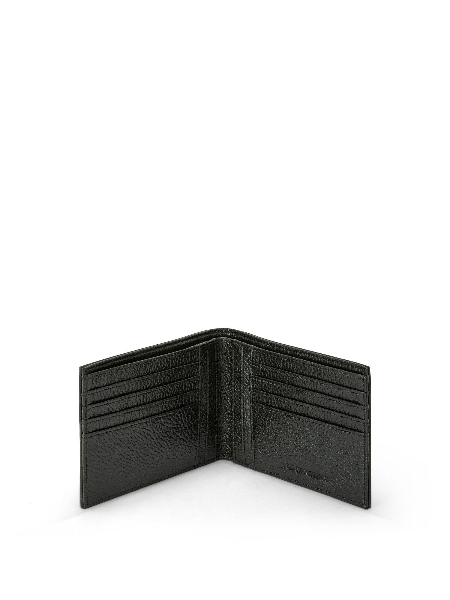 Emporio Armani - Tumbled leather wallet, Black, large image number 2