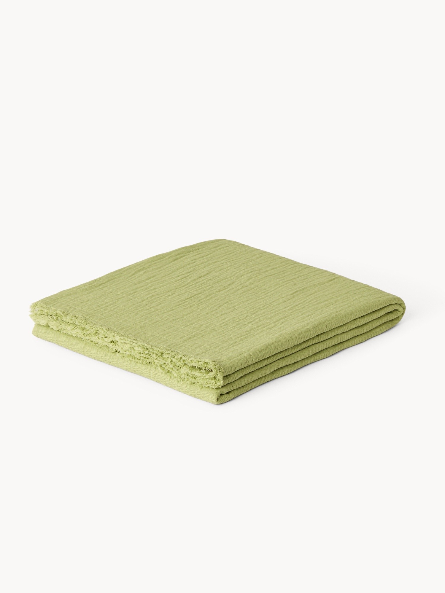 Plaid in garza di cotone lavato, Verde chiaro, large image number 1