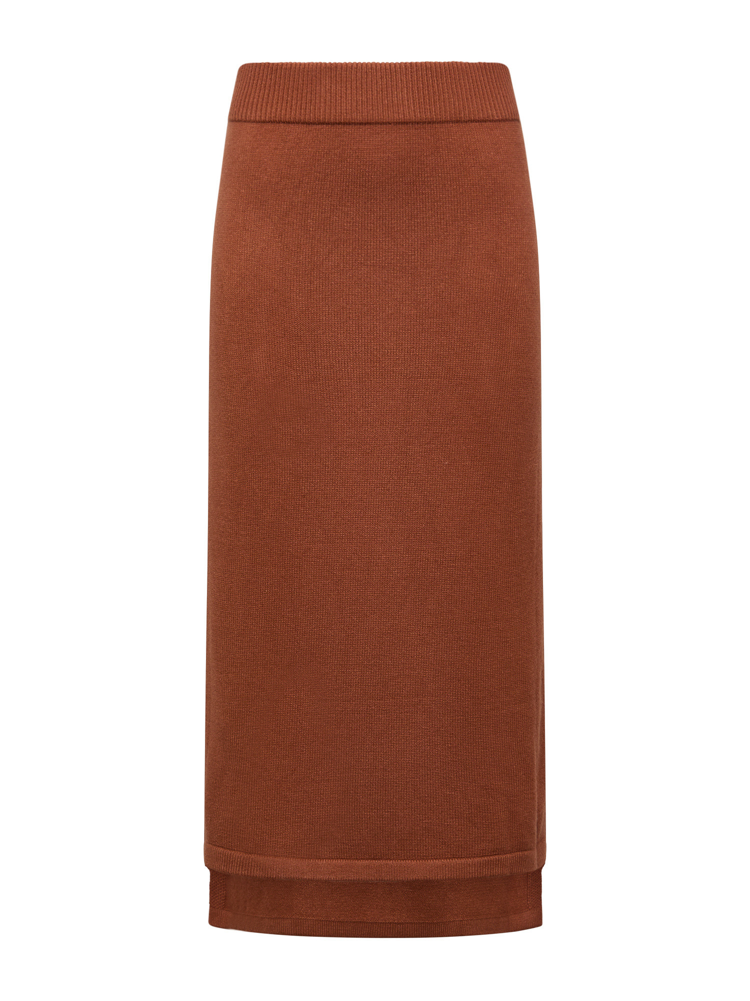 Koan - Knitted midi skirt, Brown, large image number 0