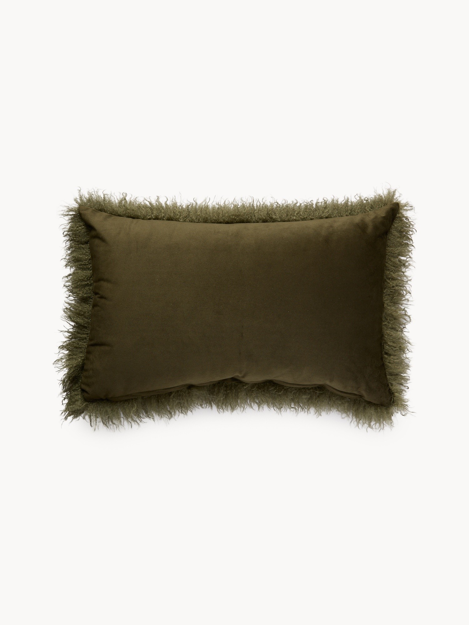 Cuscino effetto mohair 35x55cm, Verde, large image number 1