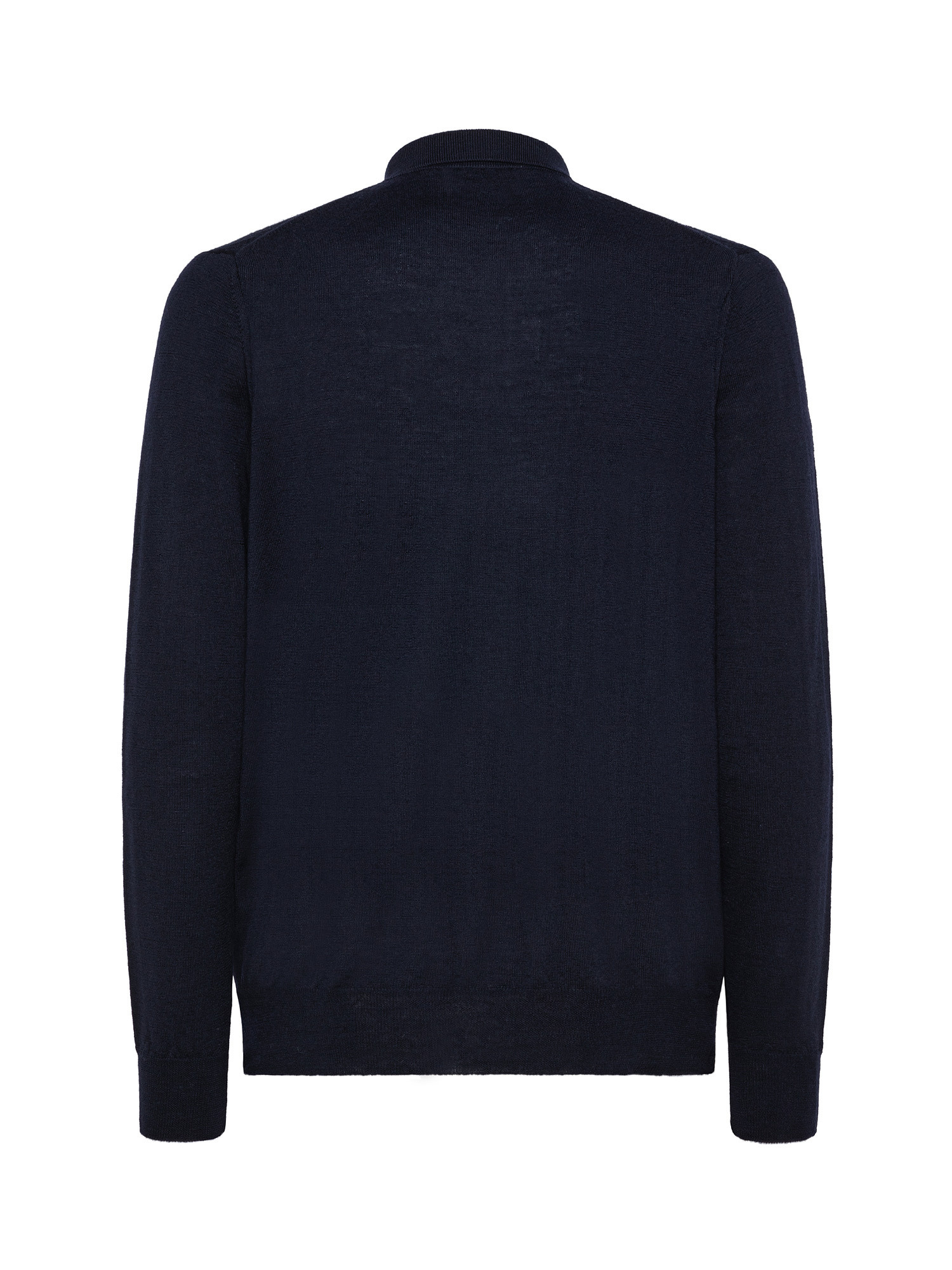Merino wool polo shirt, Blue, large image number 1