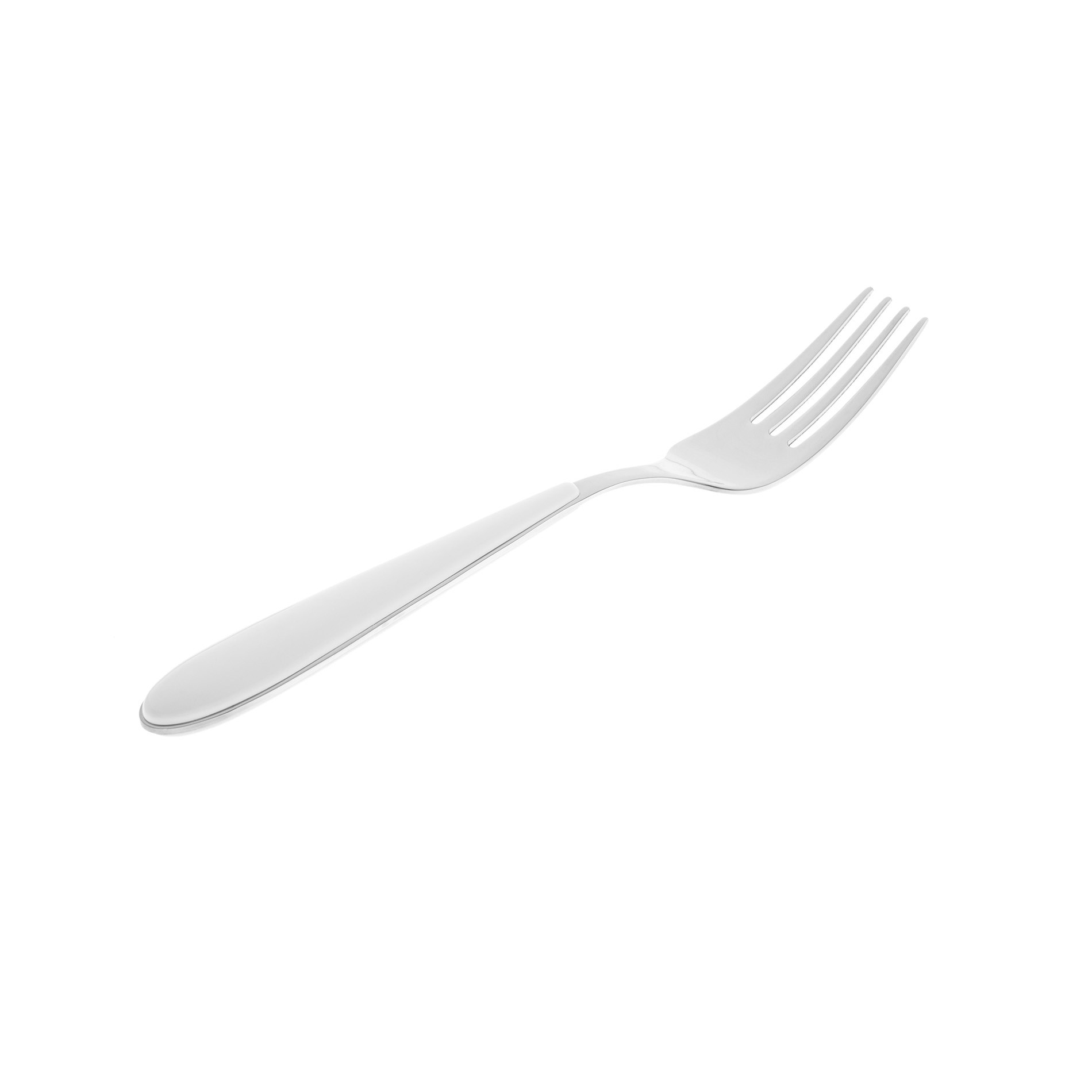 Stainless steel and plastic fork, White, large image number 0