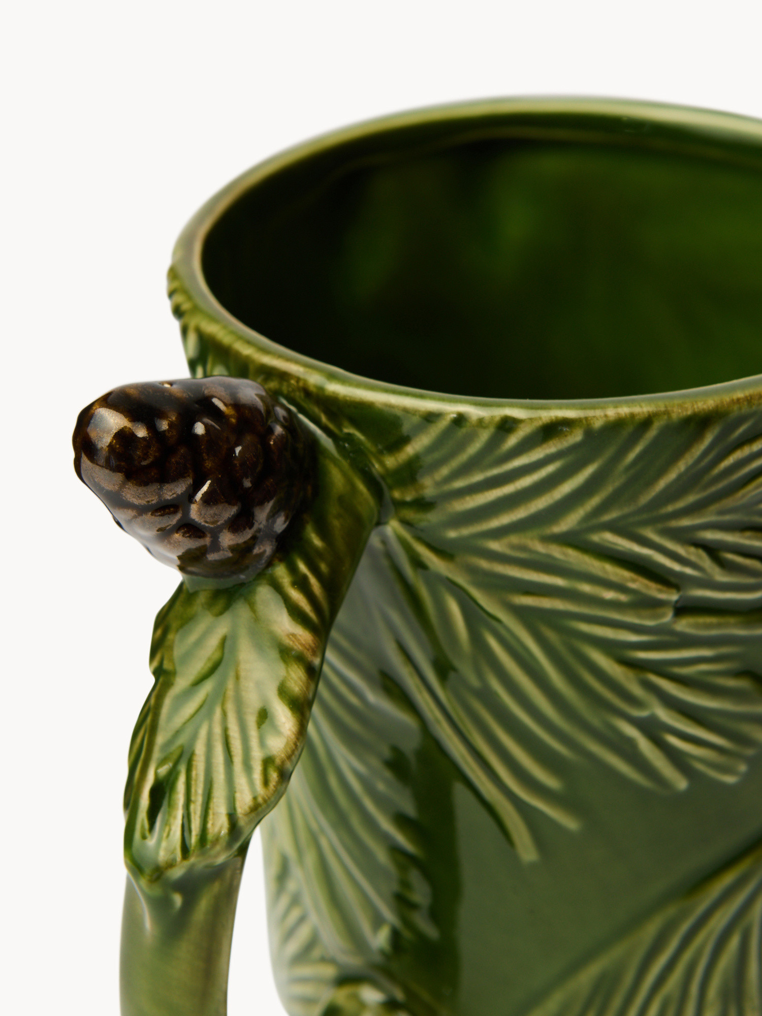 Ceramic mug with pine cone motif, Green, large image number 1