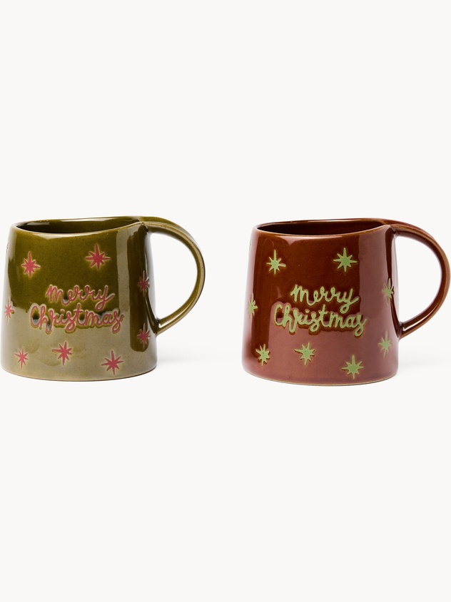 Ceramic Christmas mug with "Merry Christmas" inscription