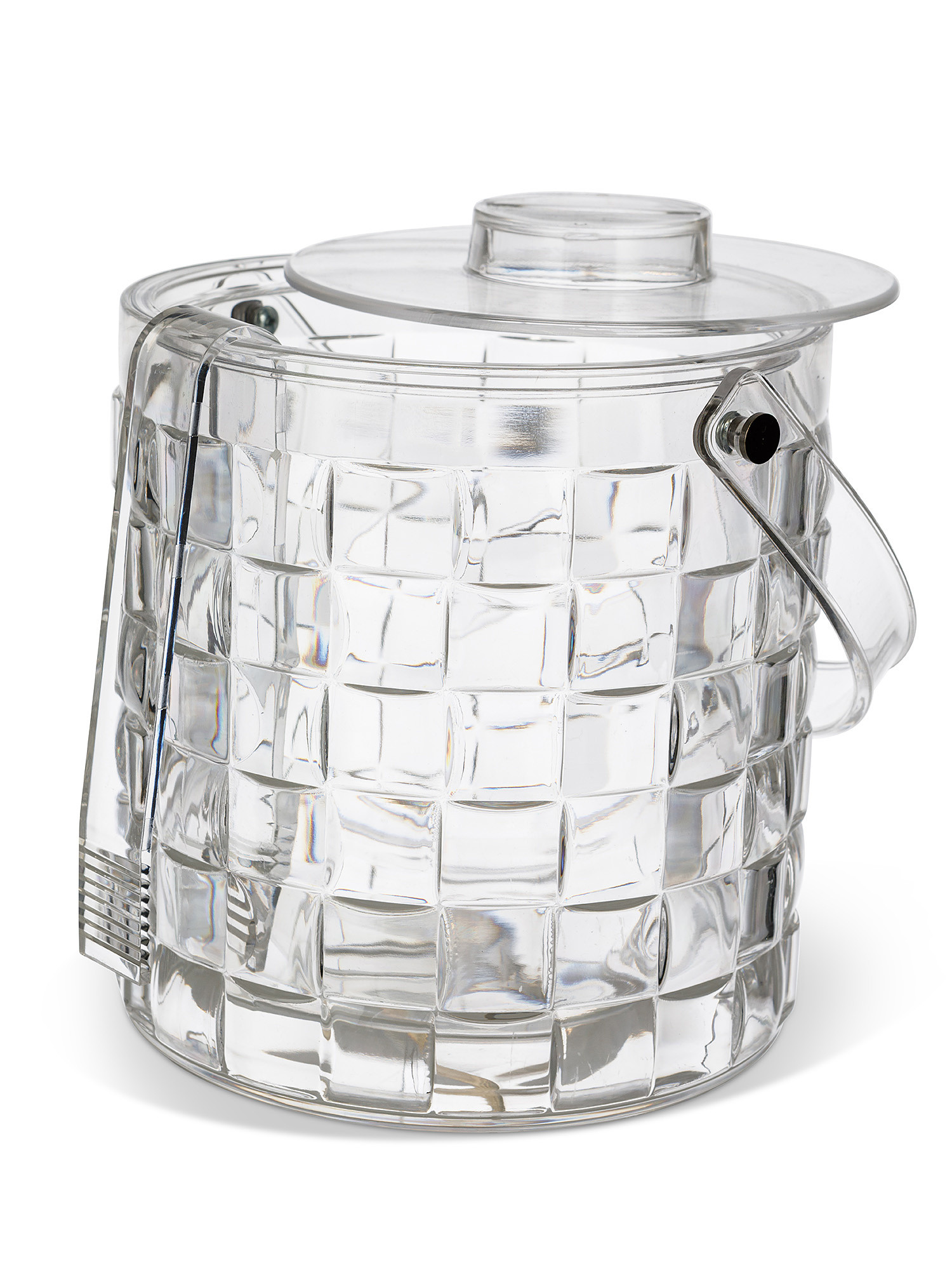 Cube effect plastic ice bucket, Transparent, large image number 1