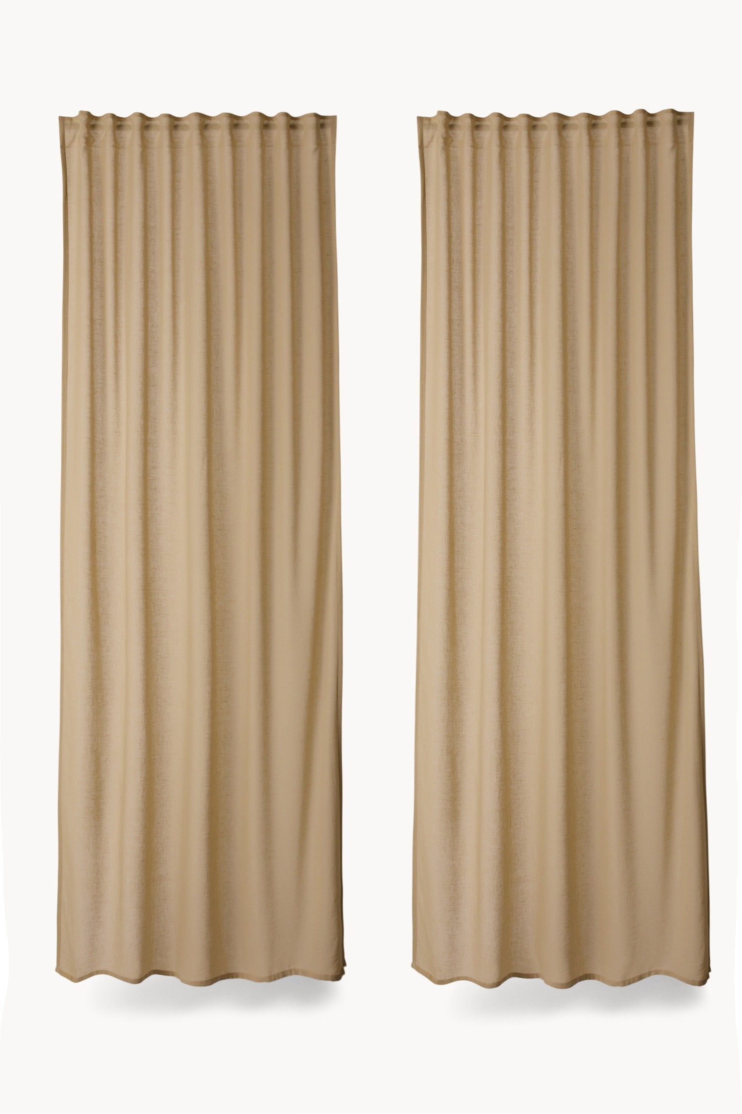 Set of 2 solid-color curtains - Discounted Price, Beige, large image number 0