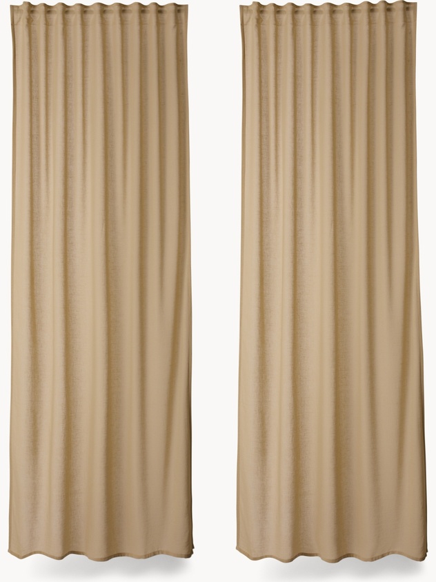 Set of 2 solid-color curtains - Discounted Price