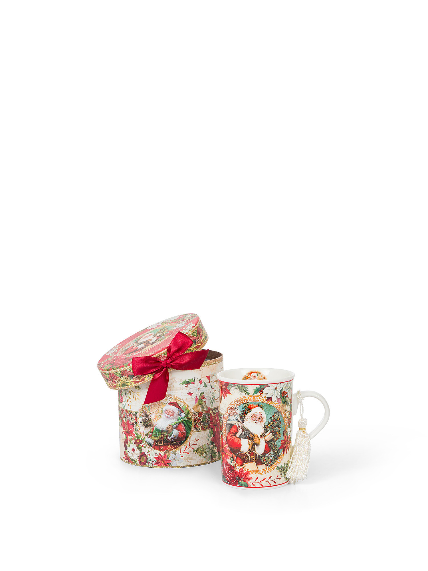 Mug new bone china vintage, Bianco/Rosso, large image number 0