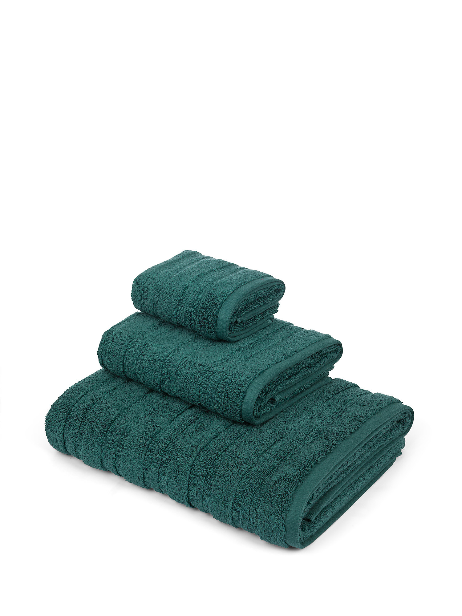 Zefiro Gold solid color 100% cotton towel, Dark Green, large image number 0