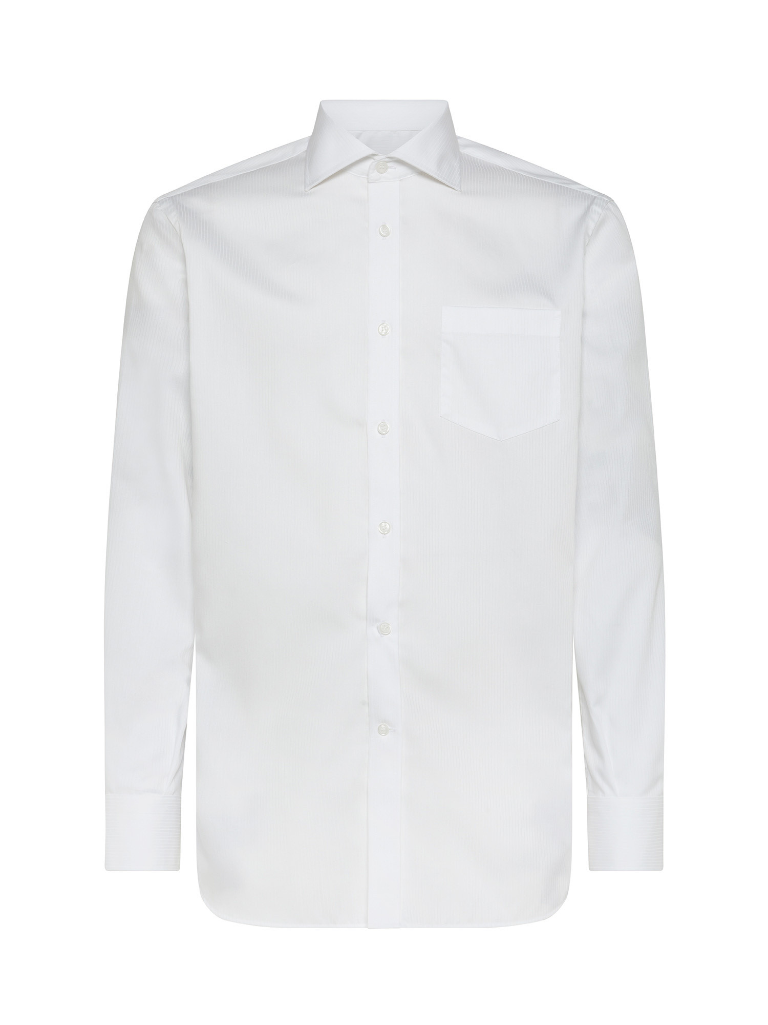 Luca D'Altieri - Regular fit shirt in pure cotton, White, large image number 0