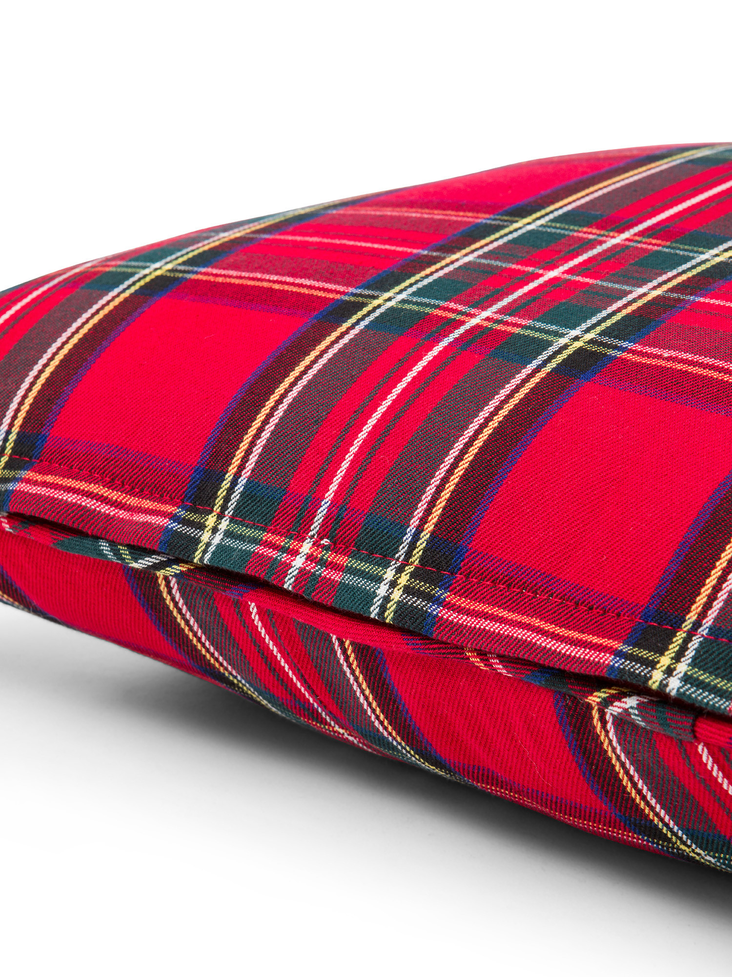 Cuscino cotone tartan 45x45cm, Rosso, large image number 1