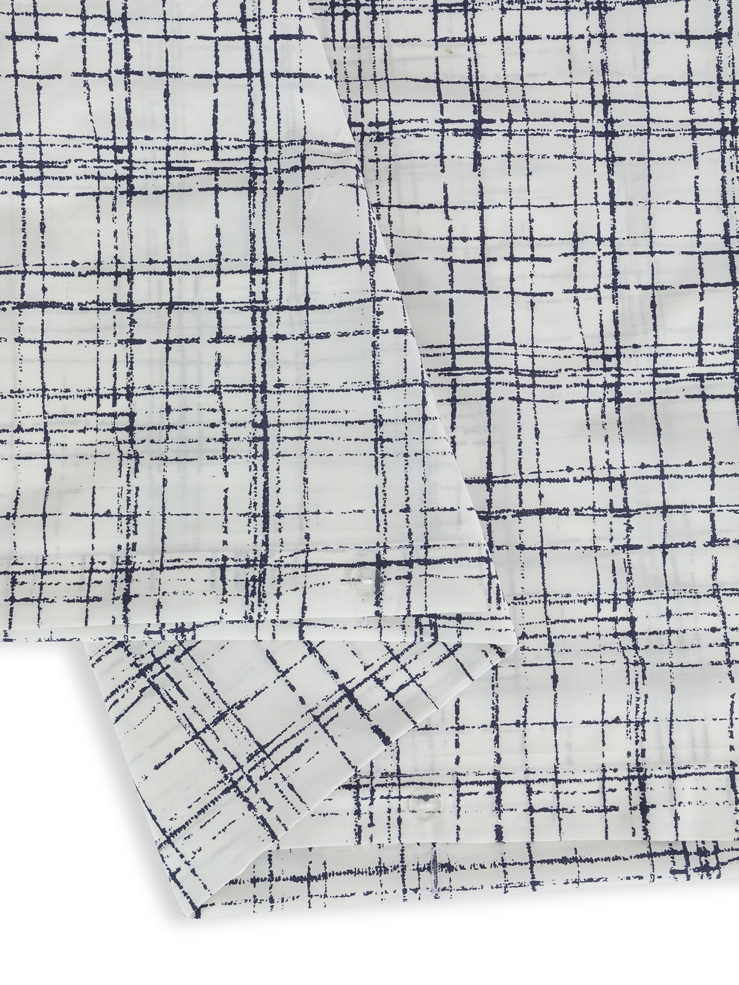 Check pattern cotton percale duvet cover set, Multicolor, large image number 1