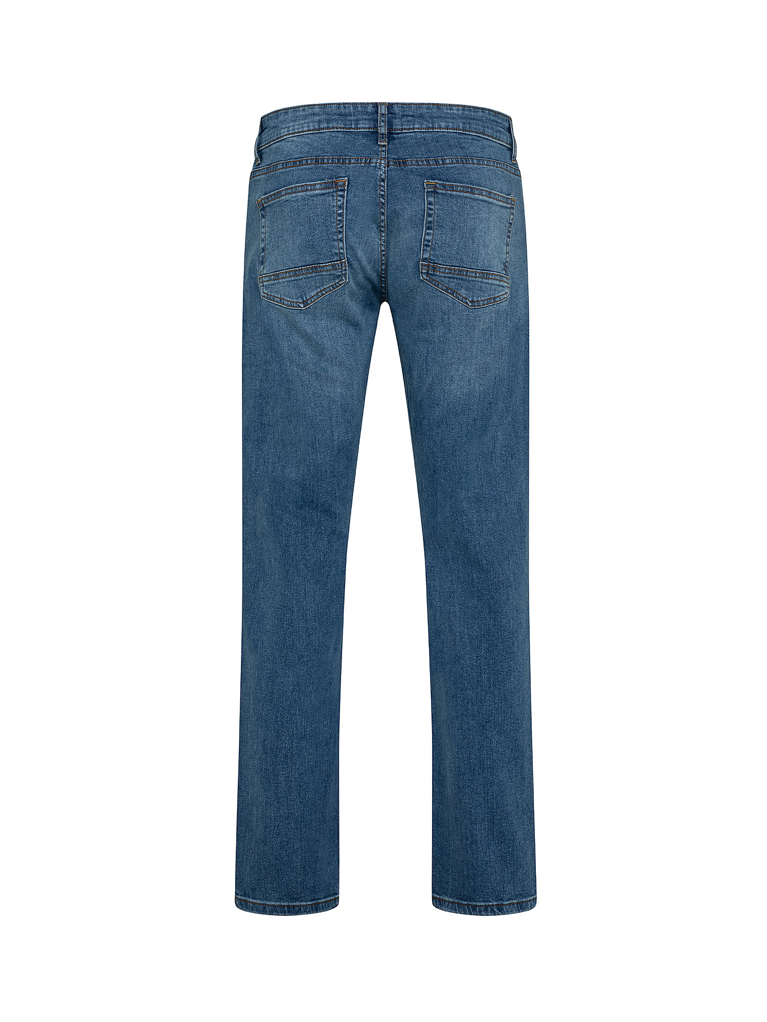 Jeans 5 tasche slim cotone stretch, Blu, large
