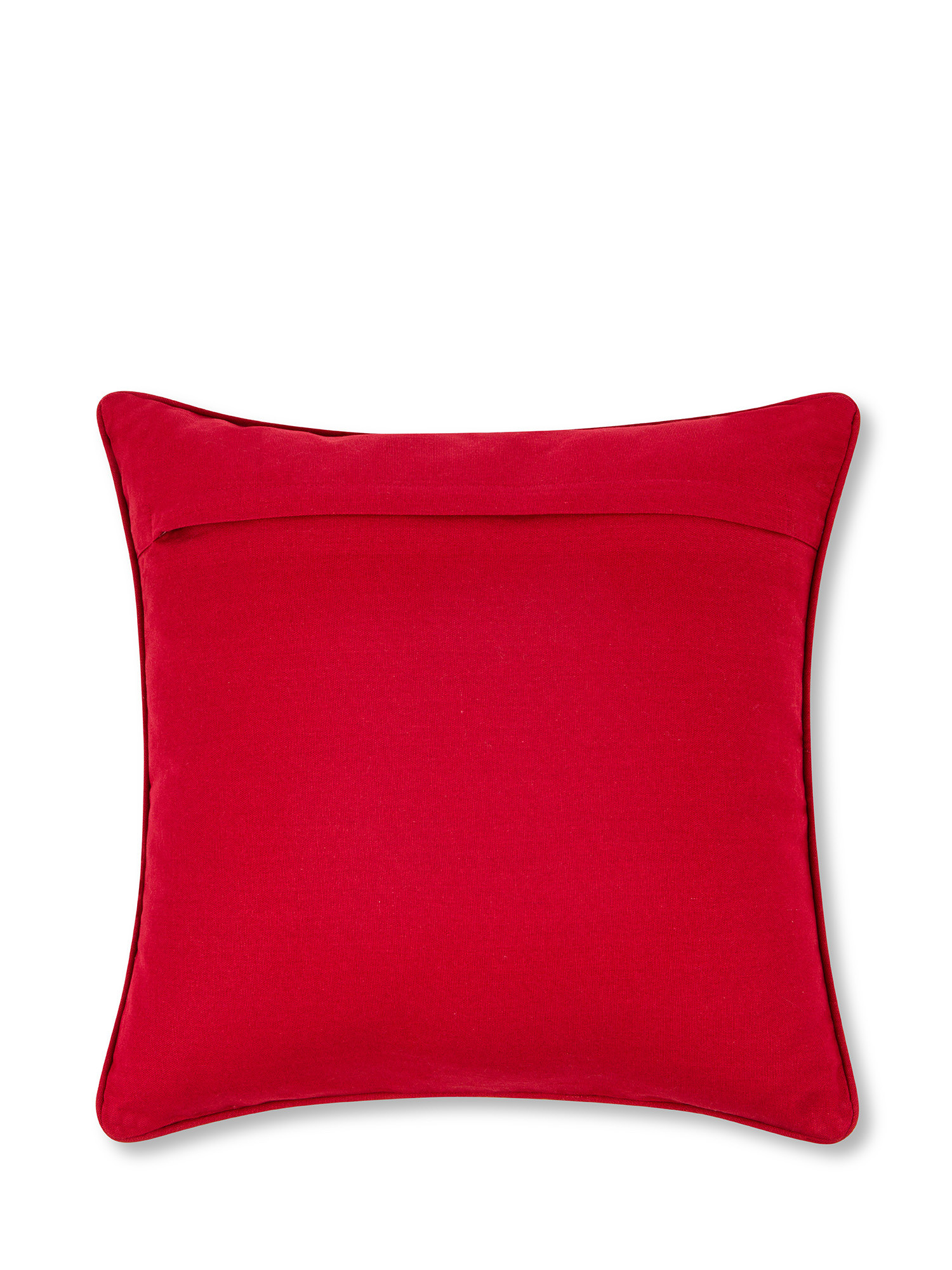 Embroidered tartan fabric cushion 45x45cm, Red, large image number 2