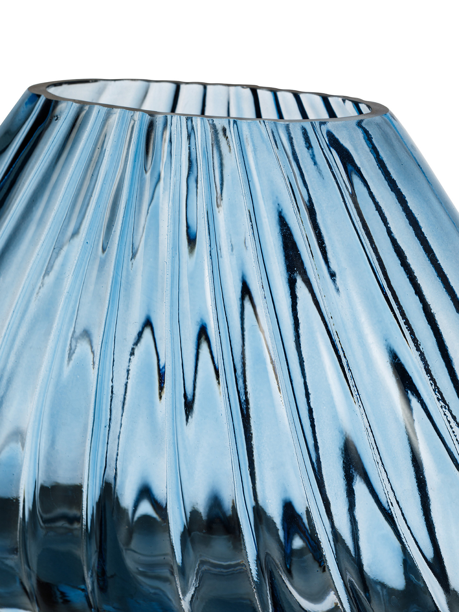 Shell glass vase, Blue, large image number 1