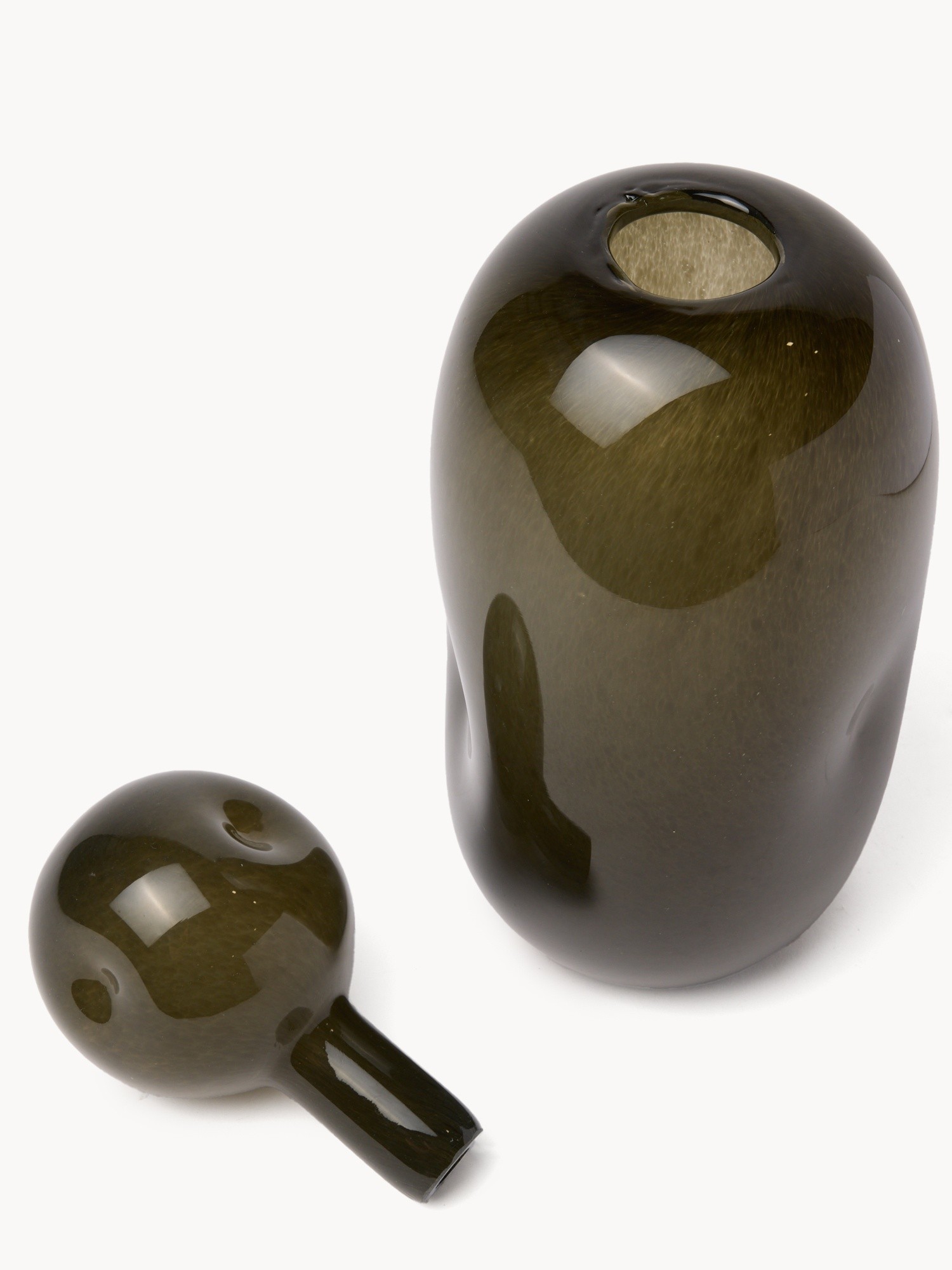 Decorative glass bottle, Grey, large image number 1