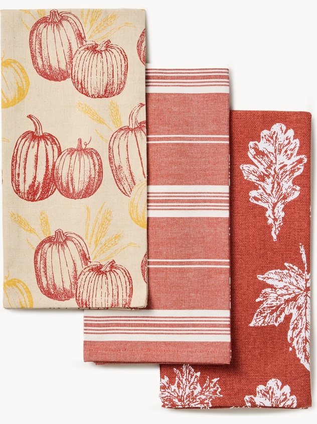 Set of 3 pure cotton jacquard dishcloths