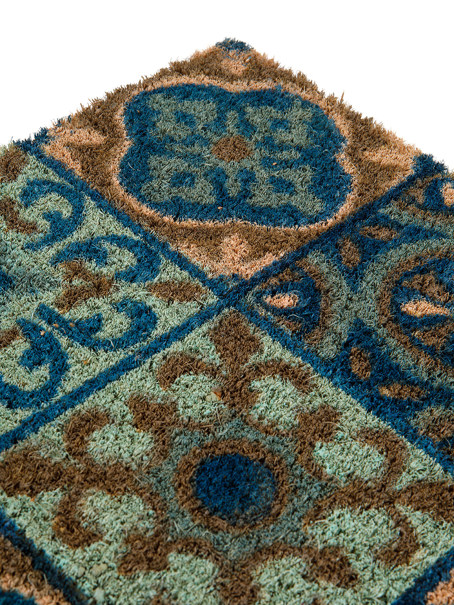 Coconut doormat with tiles print, Brown, large image number 1