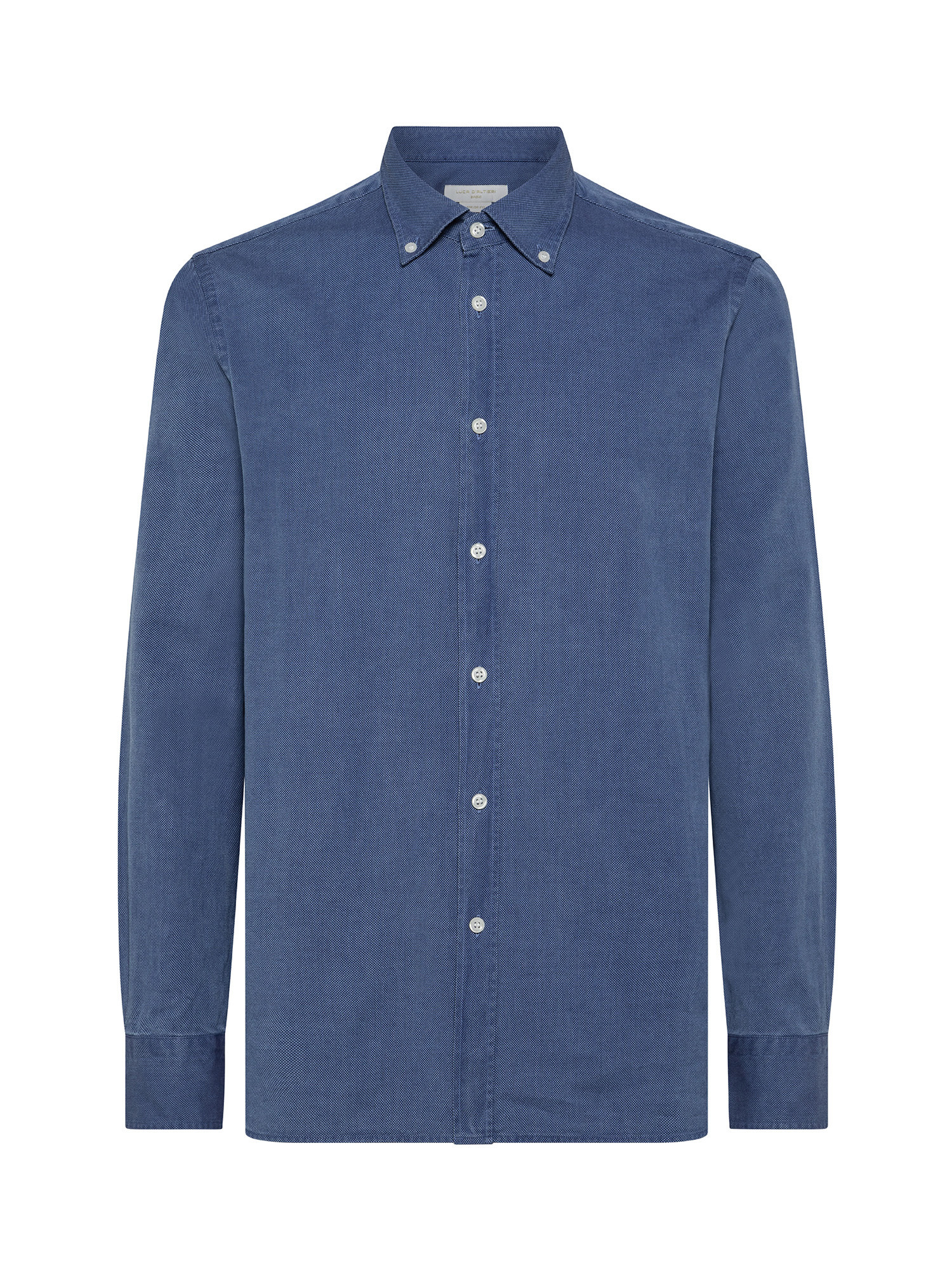 Basic tailor fit shirt in pure cotton, Denim, large image number 1