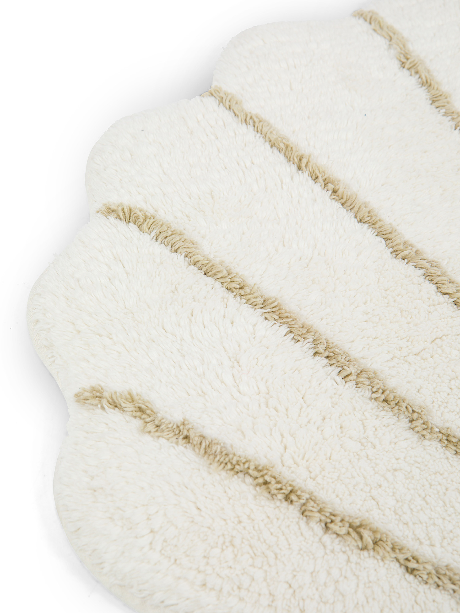 Tufted and shaped bathroom rug, White, large image number 1