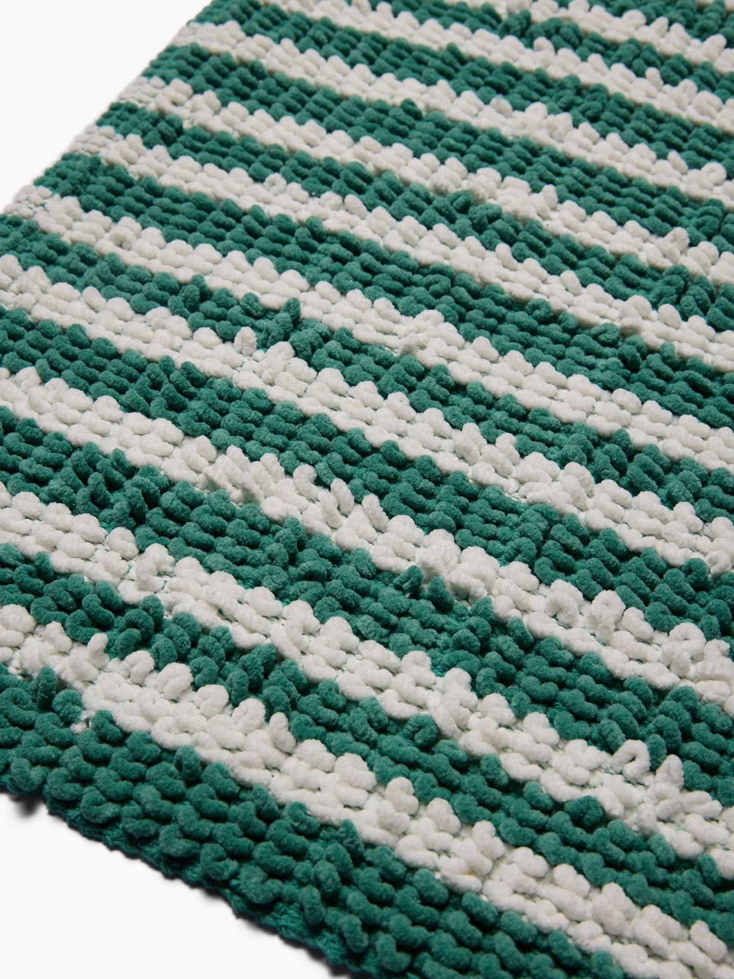 Striped Curl Bath Mat - Introductory Price, Bianco/Turchese, large image number 1