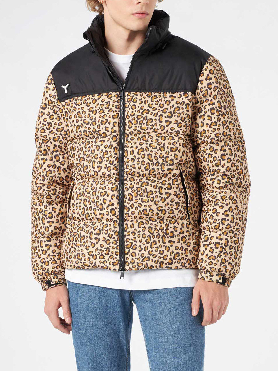 Yes I Am - Reversible leopard-print down jacket, Brown, large image number 1