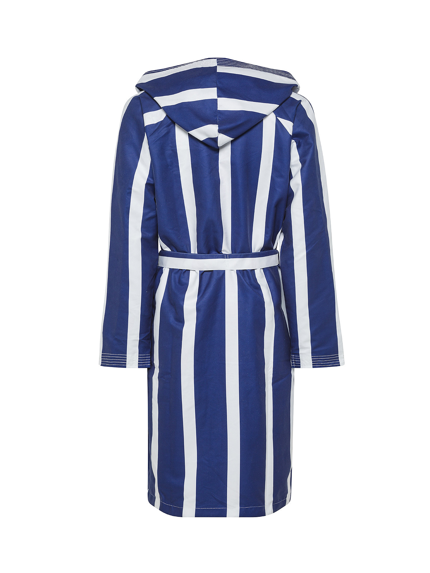Striped microfibre bathrobe, Blue, large image number 1