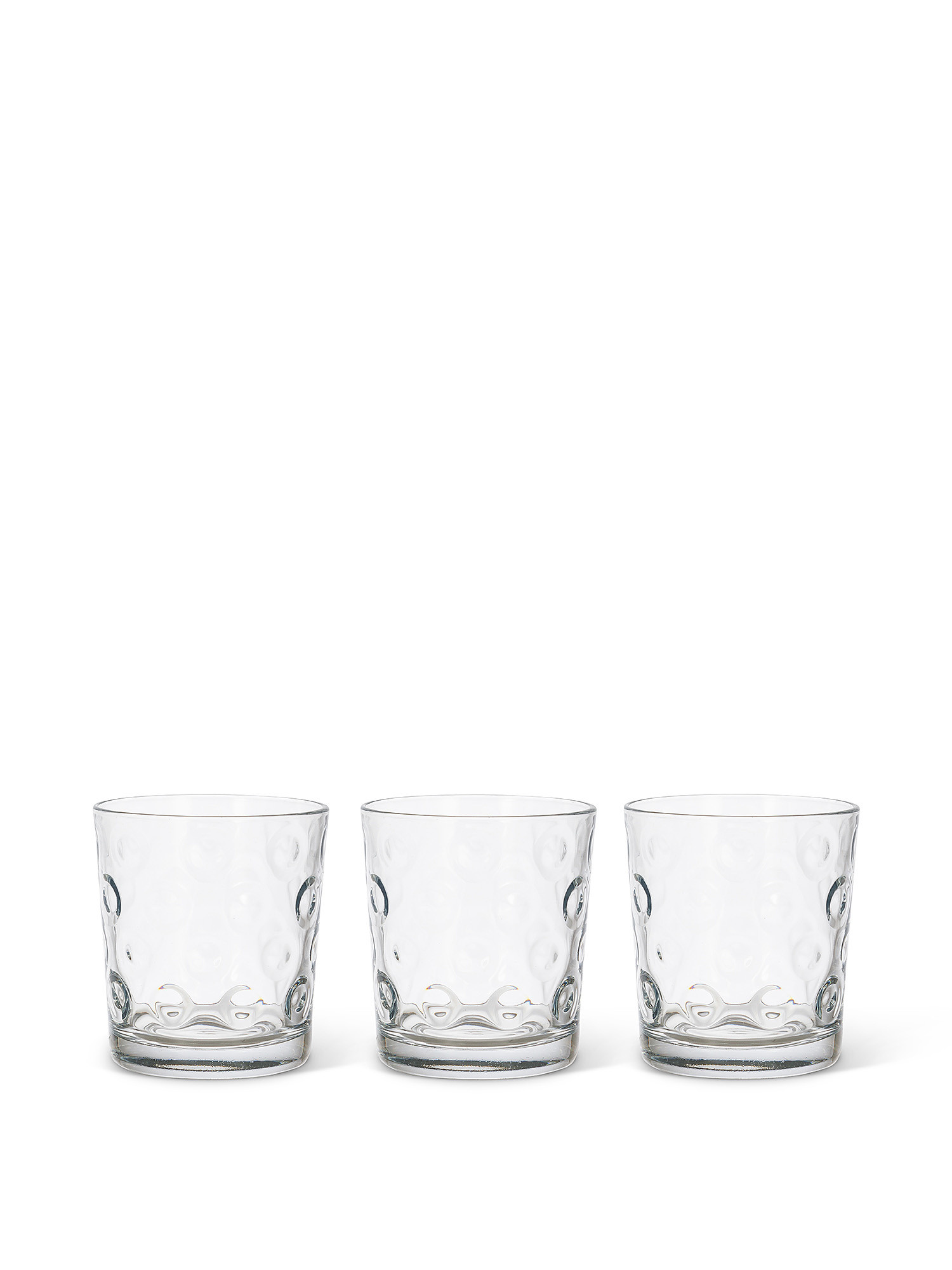 Set of 3 Rings glass glasses, Transparent, large image number 0