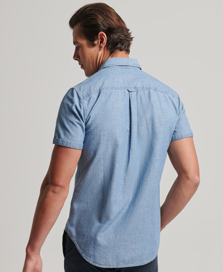 Superdry chambray effect short sleeve shirt, Light Blue, large image number 2