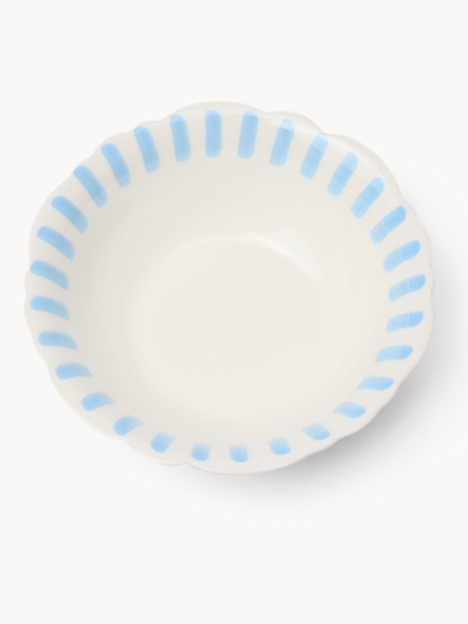 New Bone China Bowl with Blue Stripes - Introductory Price, Bianco/Azzurro, large image number 1