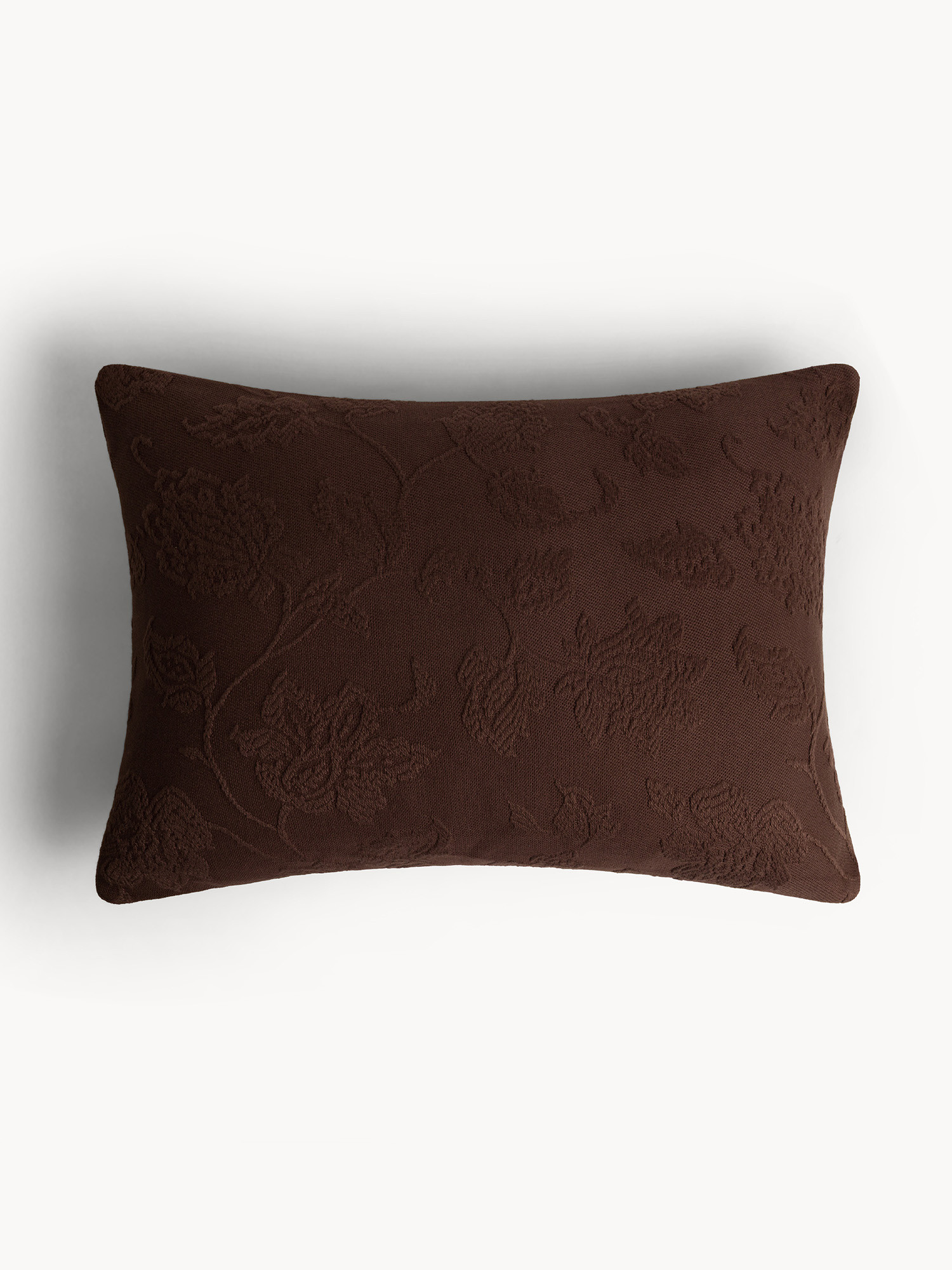 Pure cotton throw with floral print, Dark Brown, large image number 0