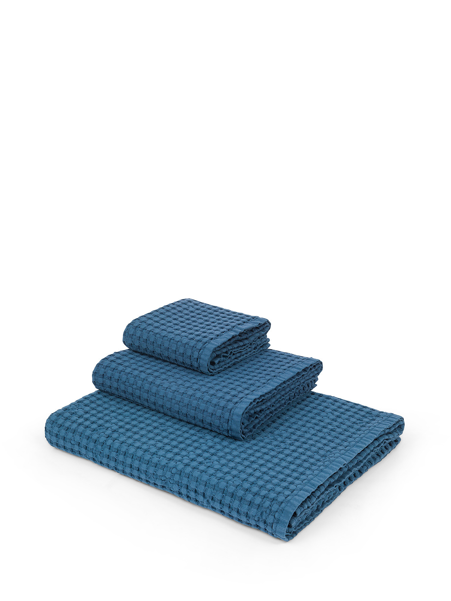 Honeycomb cotton towel, Dark Blue, large image number 0