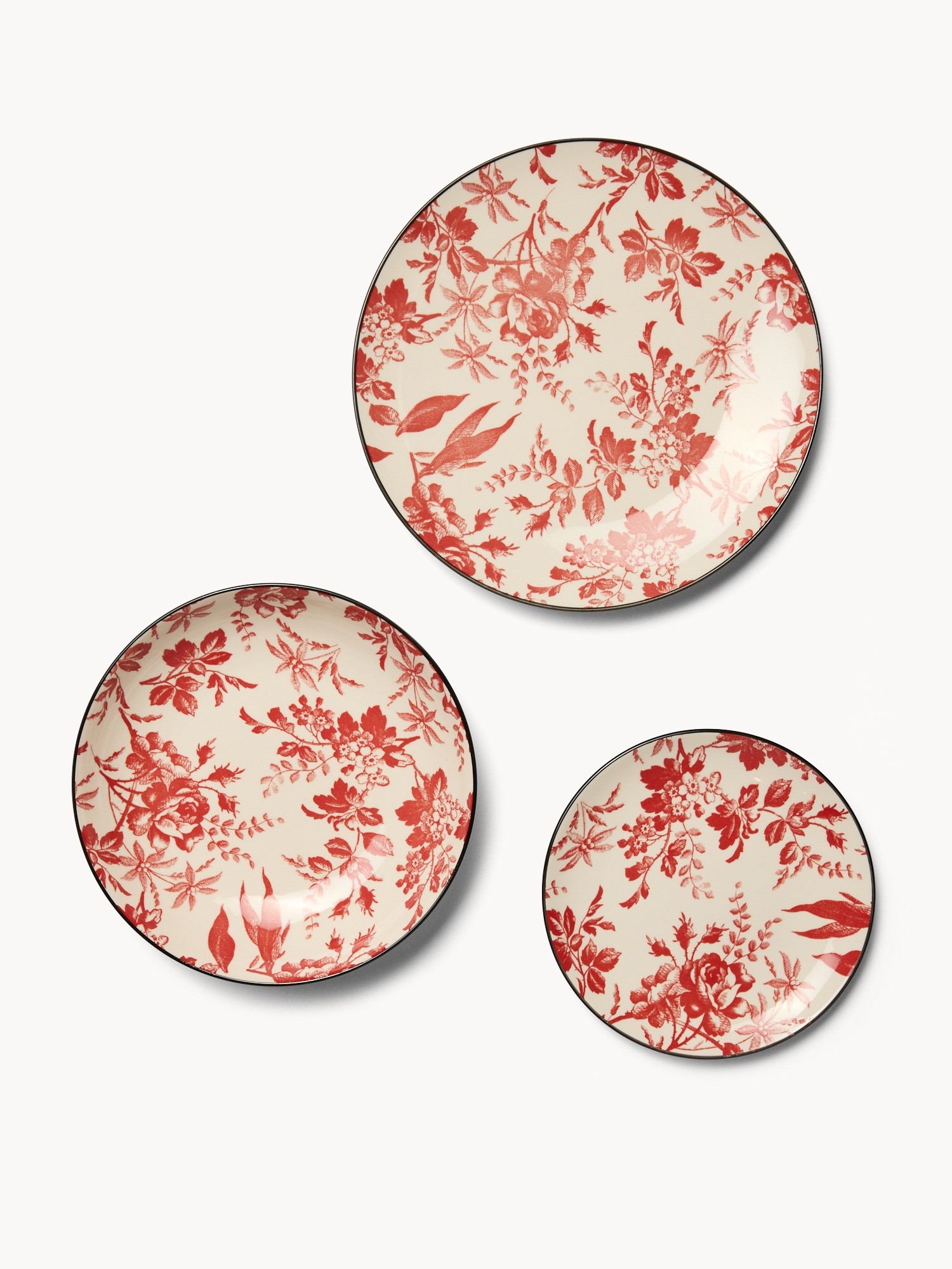 Set of 18 Plain Ceramic Plates - Discounted Price, White, large image number 1