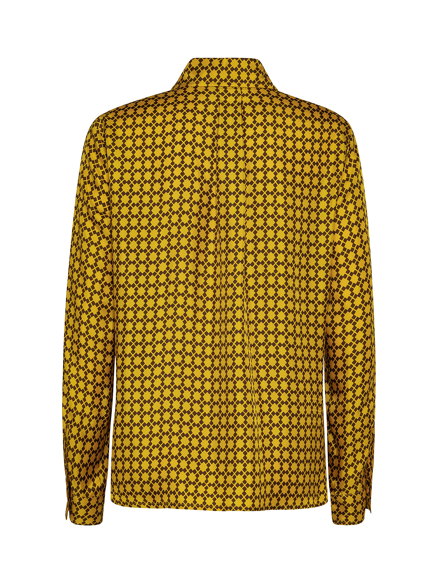 Camicia con stampa in twill di seta, Yellow, large image number 1
