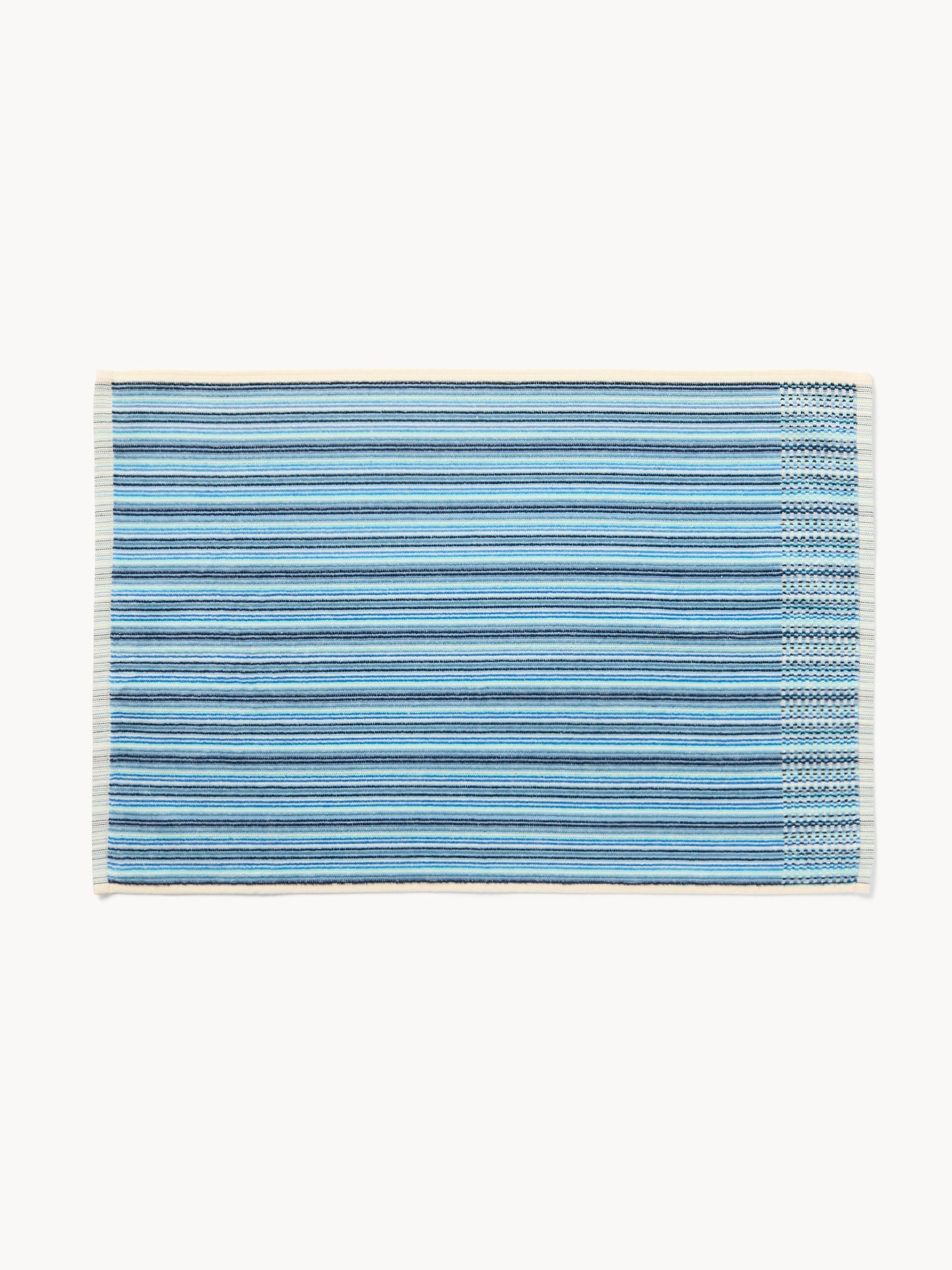 Asciugamano in velour di puro cotone con lavorazione jacquard a righe - Prezzo di lancio, Blu, large image number 1