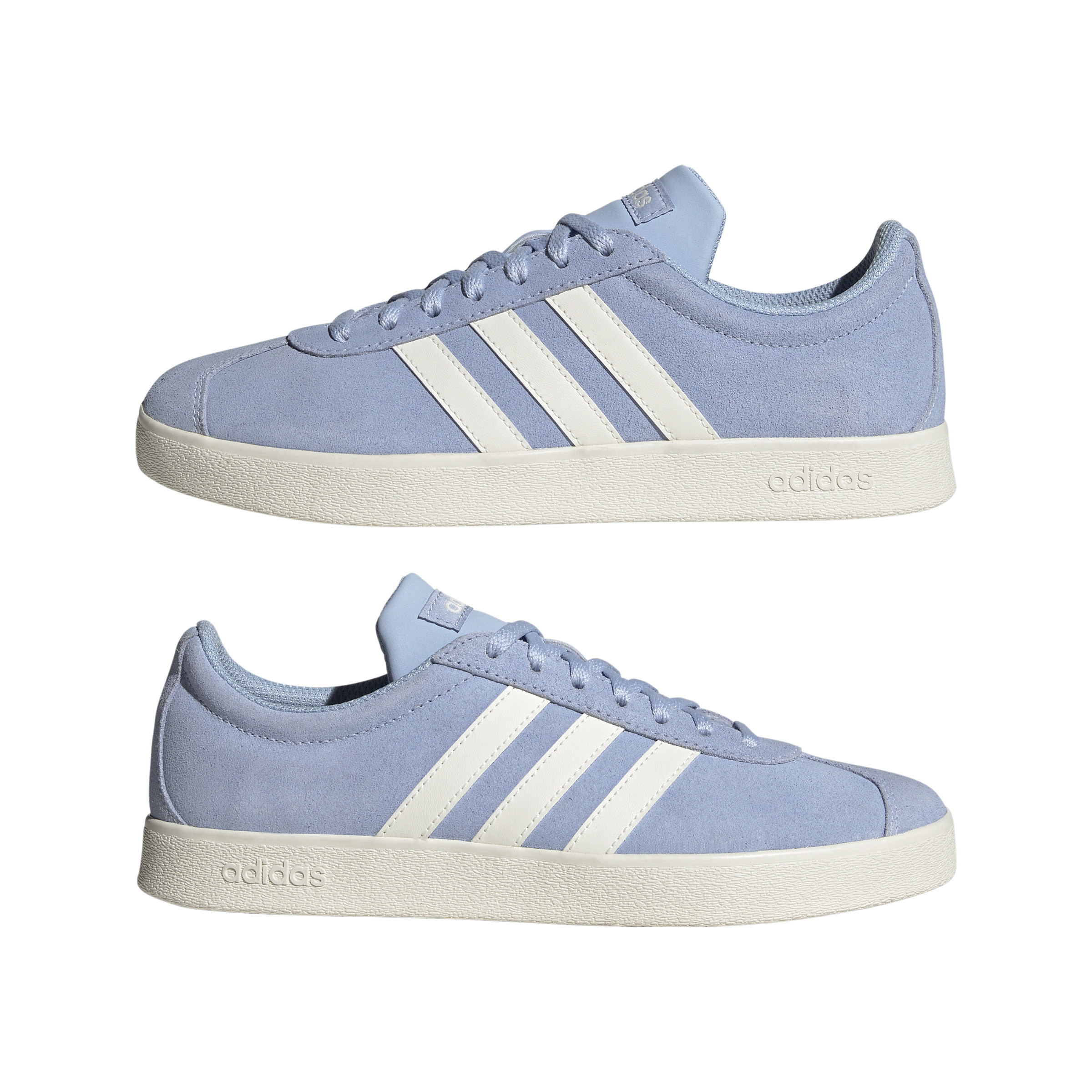 Adidas - VL Court 2.0 Suede Shoes, Light Blue, large image number 6