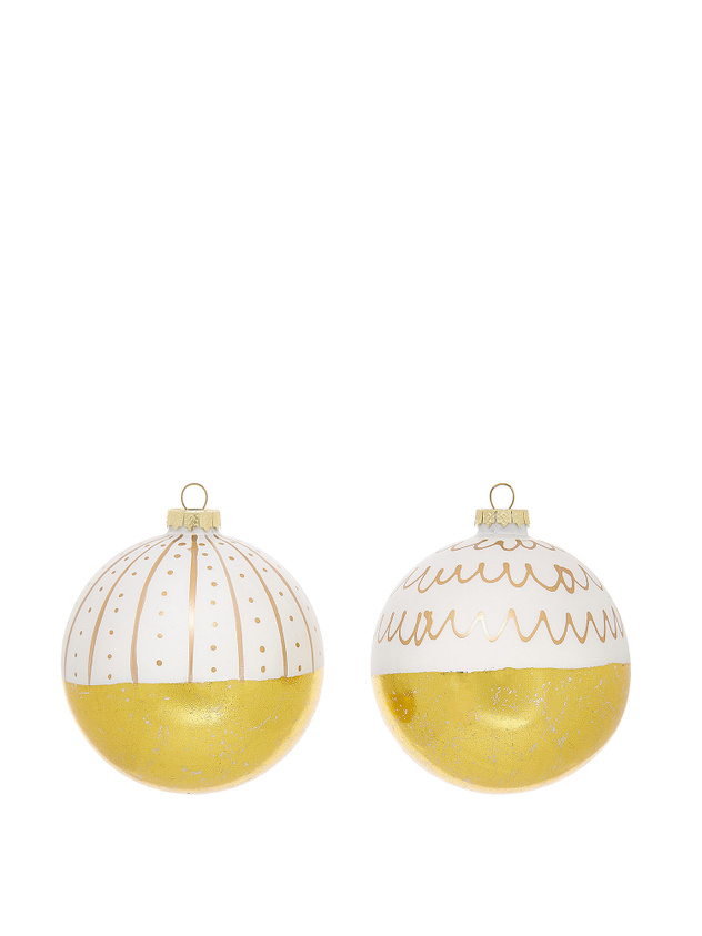Palline Di Natale In Vetro Dipinte A Mano Palline di Natale: eleganti, grandi, in vetro dipinte a mano - Coin
