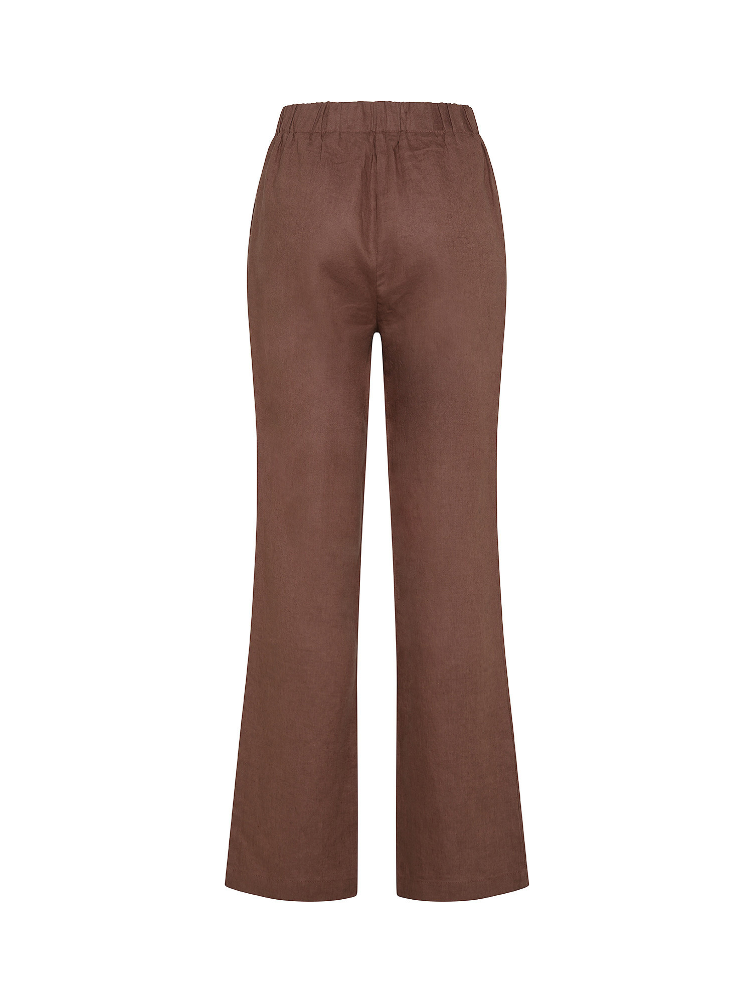 Koan - Straight linen trousers, Brown, large image number 1