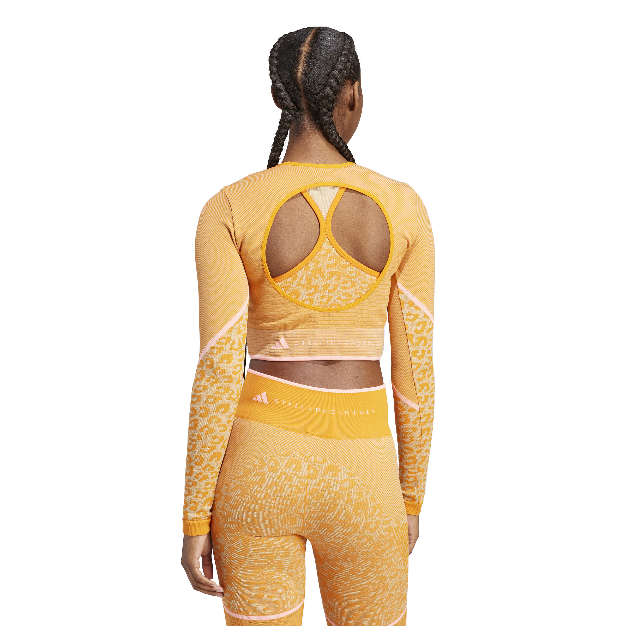 Adidas by Stella McCartney - Maglia da yoga TrueStrength Seamless Long Sleeve, Arancione, large image number 5