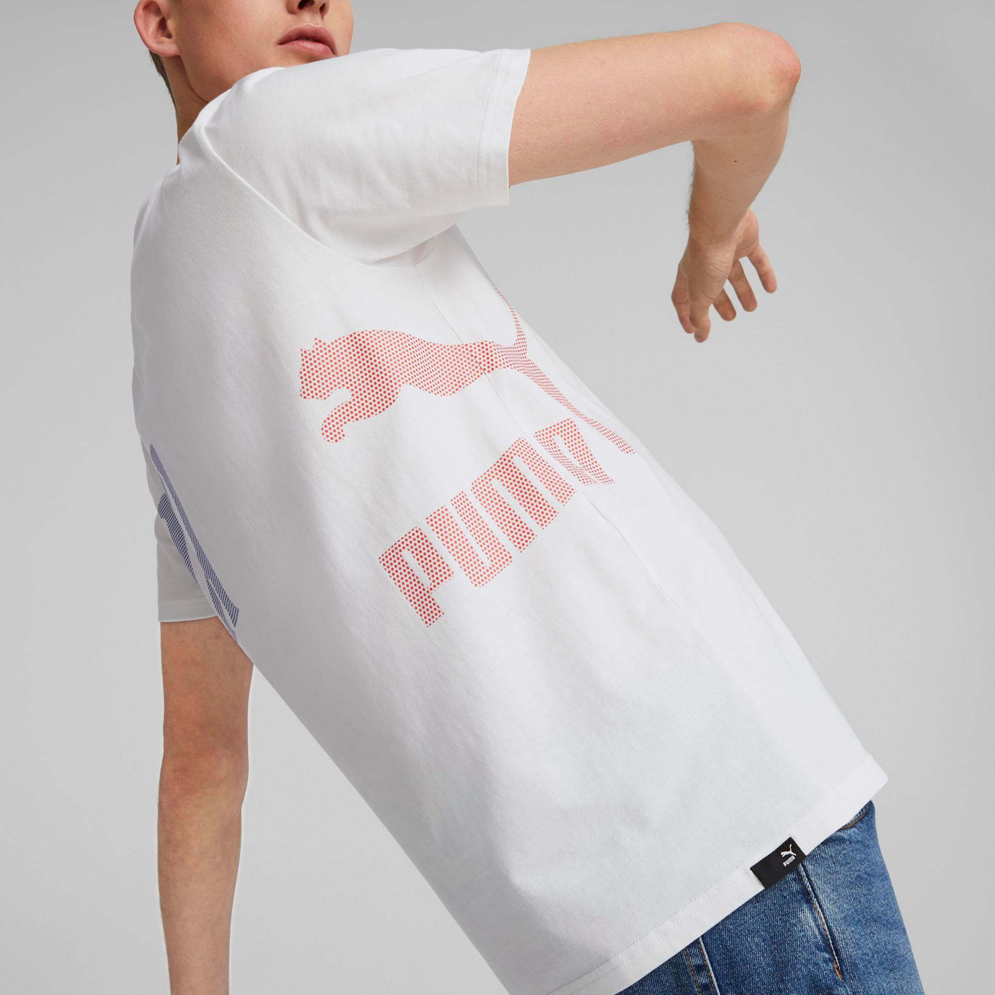 Puma - T-shirt in cotone con logo, Bianco, large image number 4